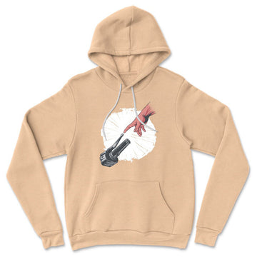 Creation Of Adam - Motorcycle Hoodie in Heather Sand Dune color